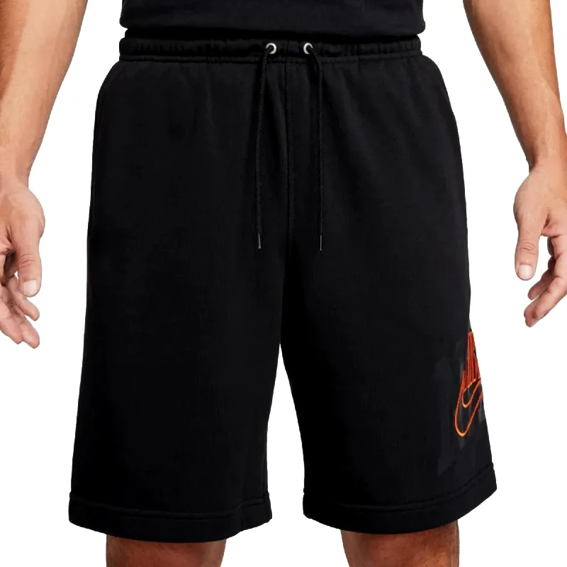 Nike French Terry Shorts Black/Orange  FV5136-010 Men's