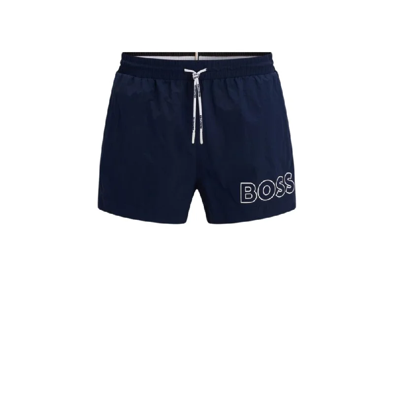 Quick-drying swim shorts with outline logo