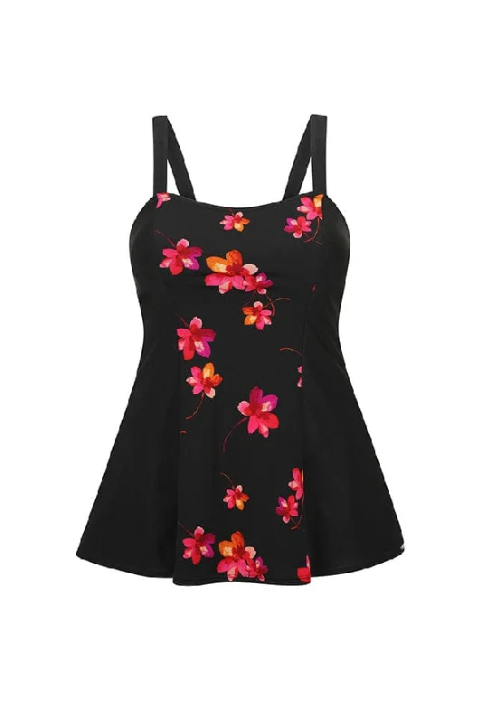 Pink Petals Chlorine Resistant Wide Strap Swim Dress - NO PANT