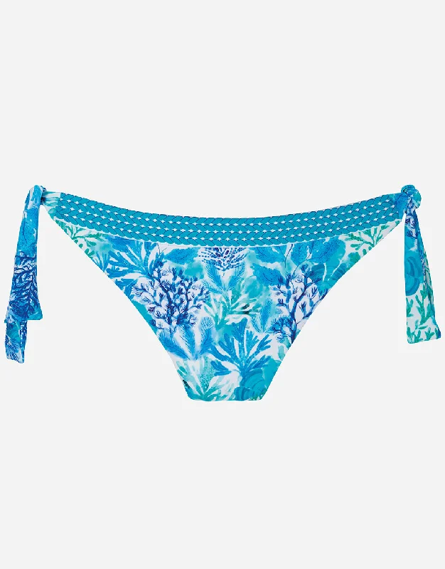 Coral Tie Side Bikini Pant - Turquoise