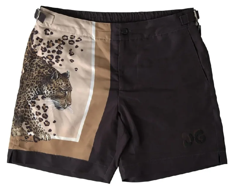 Dolce & Gabbana   Leopard Beachwear Swimwear Men's Shorts (Pre-Owned)