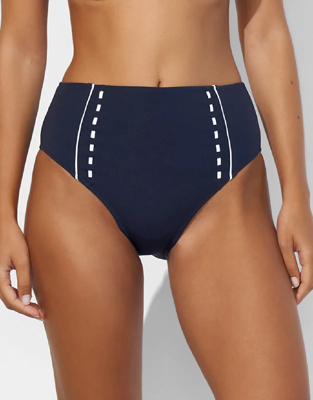 Marine Mindset High Waist Bikini Pant - Skipper Blue