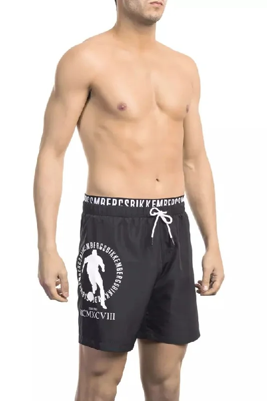 Bikkembergs Sleek Laye Swim Shorts with Logo Men's Detail