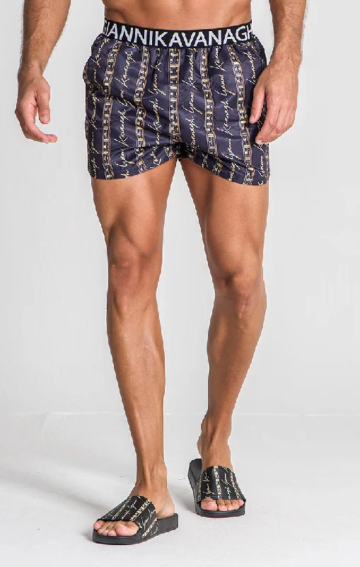 Black Safari Luxe Swimshorts