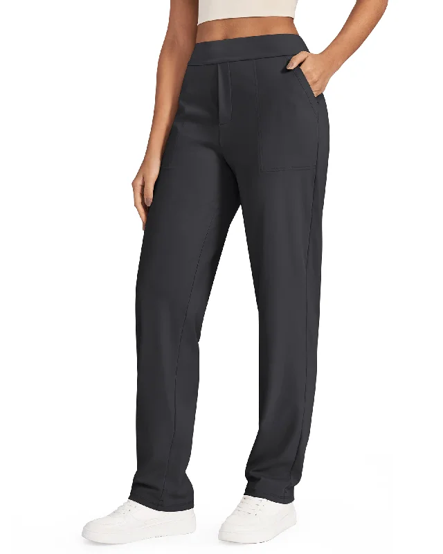 High-Waist Straight Work Pants 32