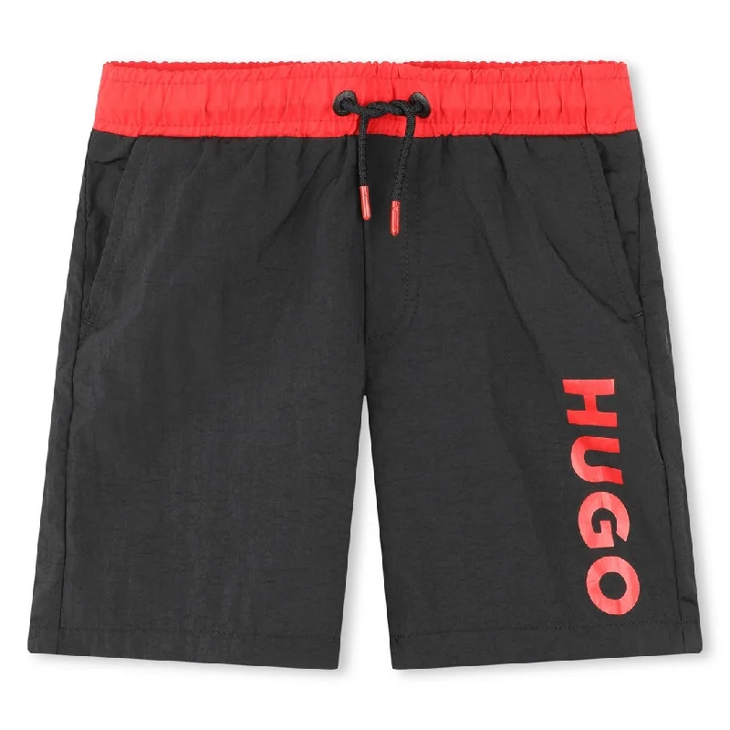 Black & Red Swim Shorts