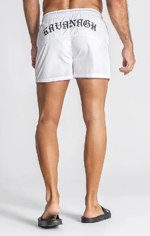 White Message Swimshorts