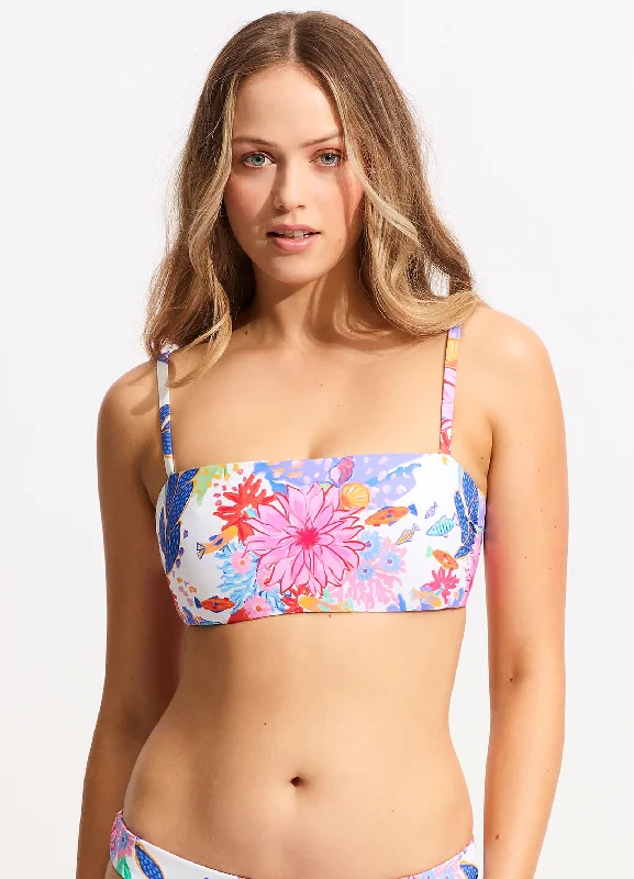 Under The Sea DD Tank Bikini Top - White