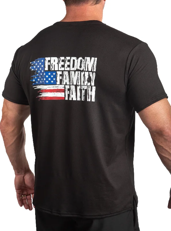 Faith Family Freedom SoftTECH™ Athletic Cut Tee