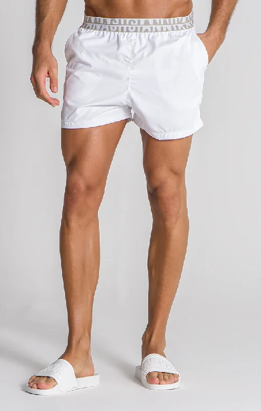 White Capri Swimshorts