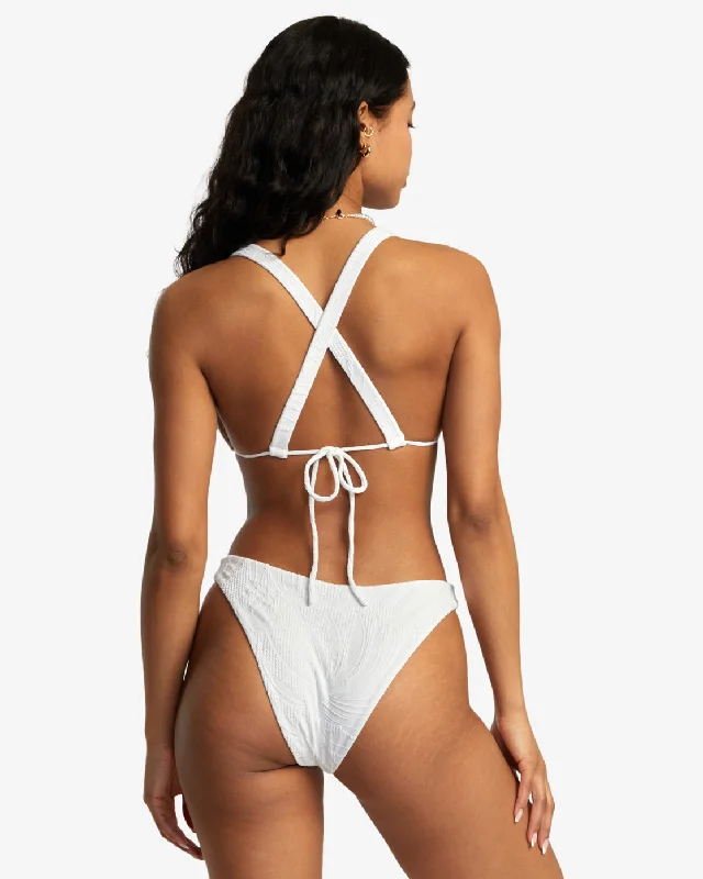 Palm Grooves Medium French Bikini Bottoms - Whisper White