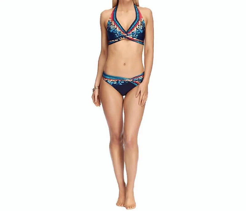 Finesse Twist Bikini Bottom In Navy