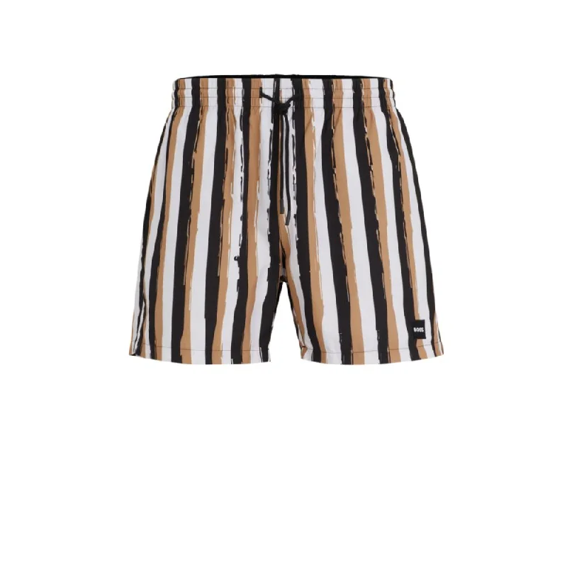 Striped swim shorts in quick-drying fabric