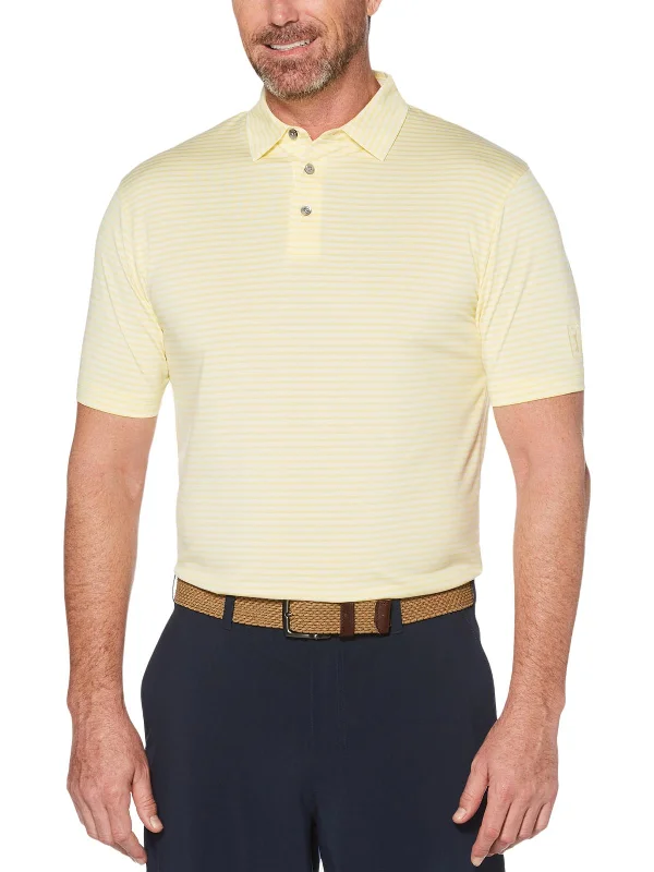 Mens Striped Short Sleeve Polo