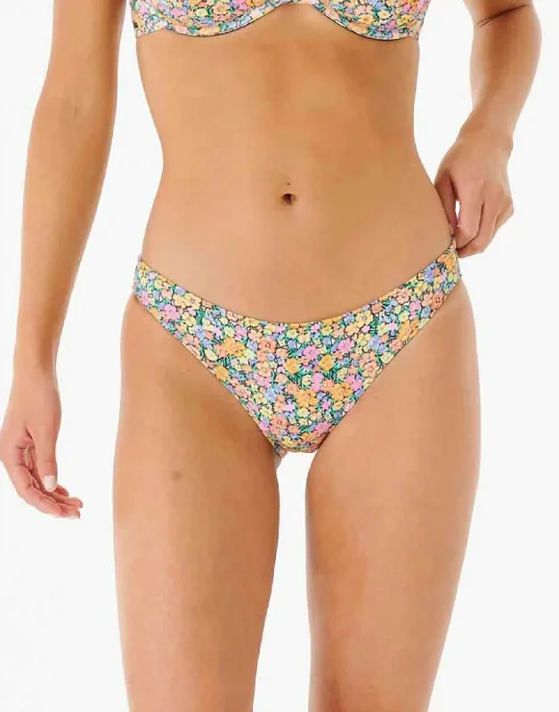 Afterglow Floral Bikini Bottom In Green Multi