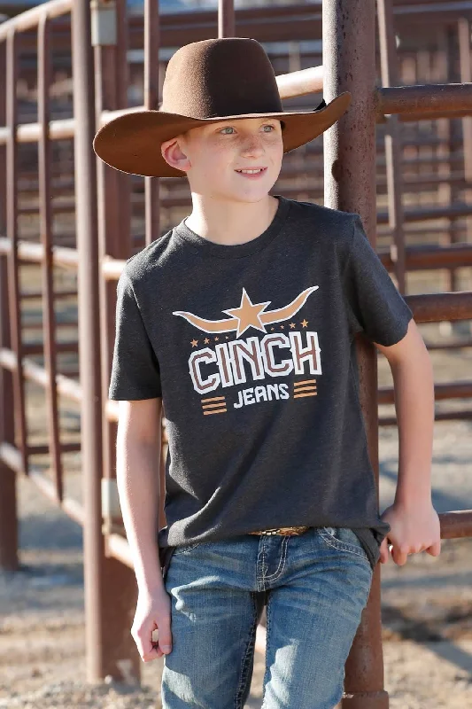 Boy's Cinch Jeans Tee - Charcoal - (MTT7670152)