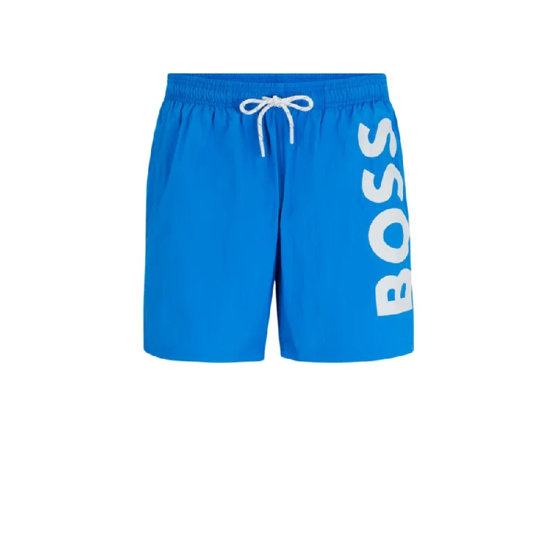 Quick-dry swim shorts with large logo print