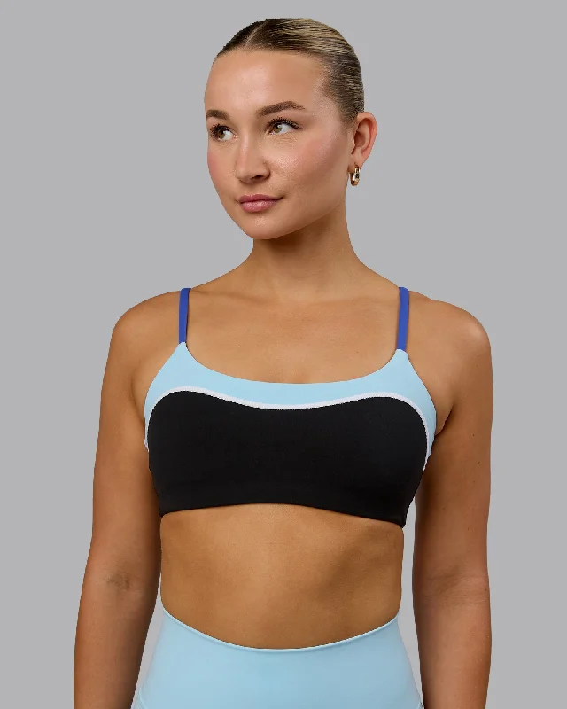 Embrace Sports Bra - Black-Glacial Blue