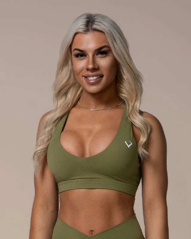 Allure Cross Back Sports Bra - Olive