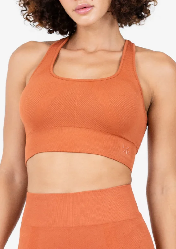 Chevron Seamless Bra Rust FINAL SALE