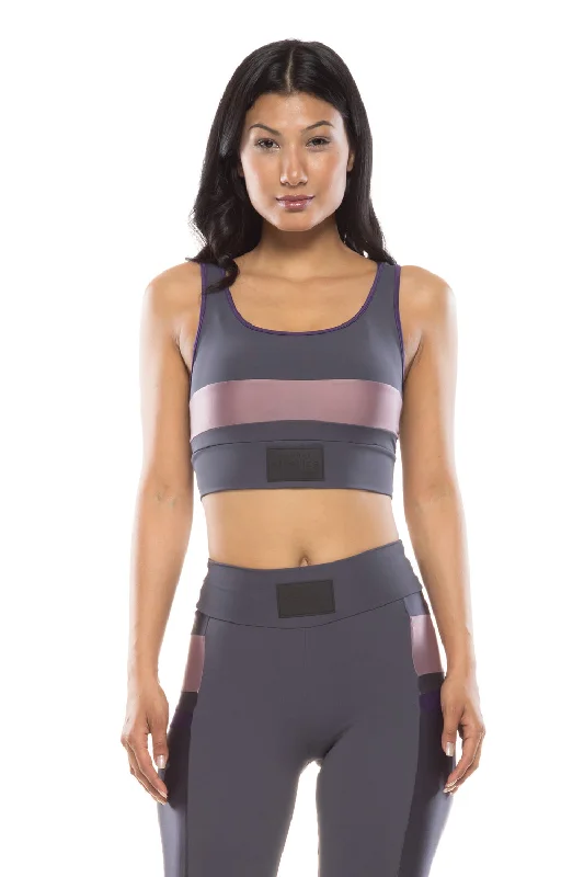 Color Block Sport Bra - Gray