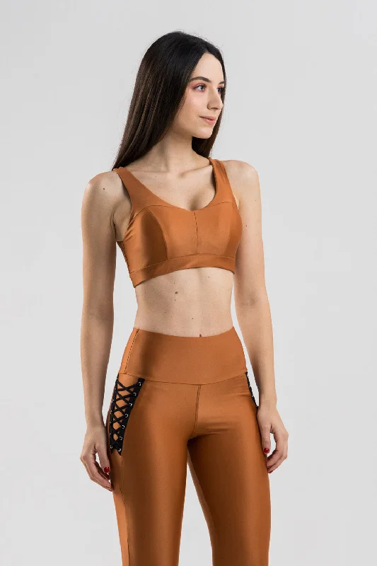 Crossover Sport Bra - Golden Brown