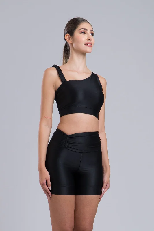 Drape Sport Bra - Black