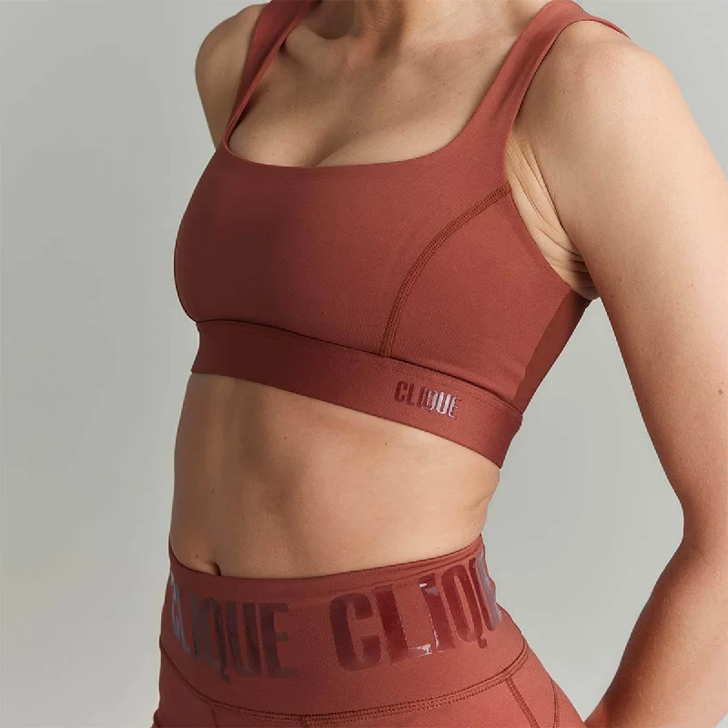 CLQ Flex Square Neck Bra - Burnt Ochre