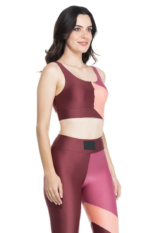 Slice Sport Bra - Burgundy