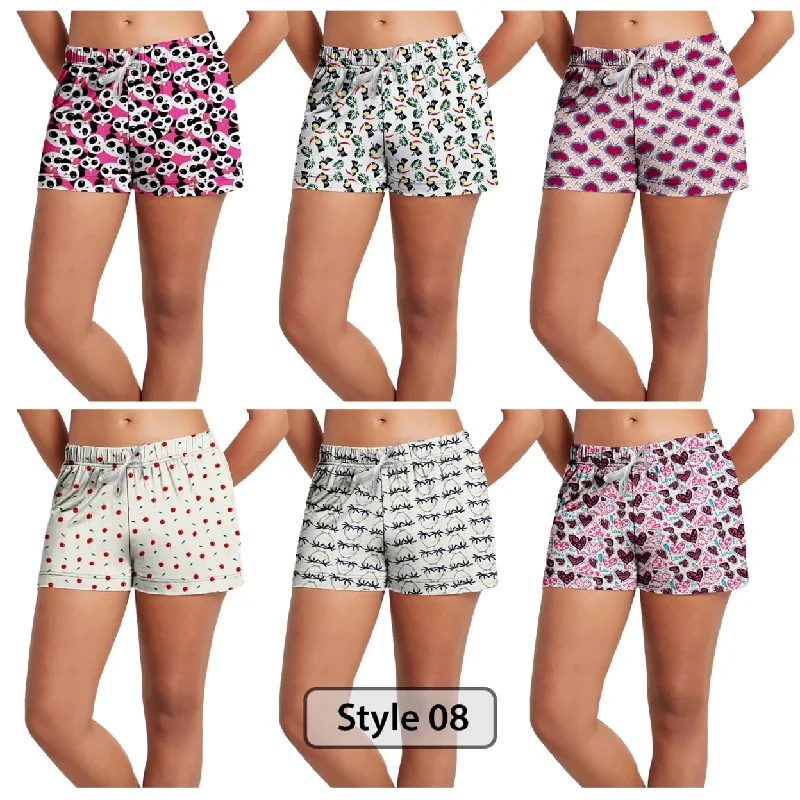 3Pack Womens Comfy Lounge Bottom Pajama Shorts with Drawstring