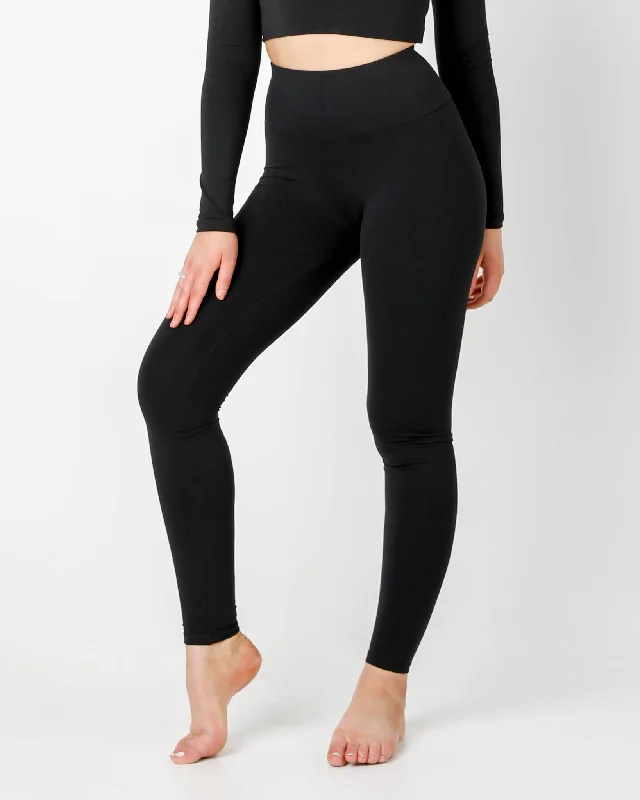 Black Plush High Waisted Leggings