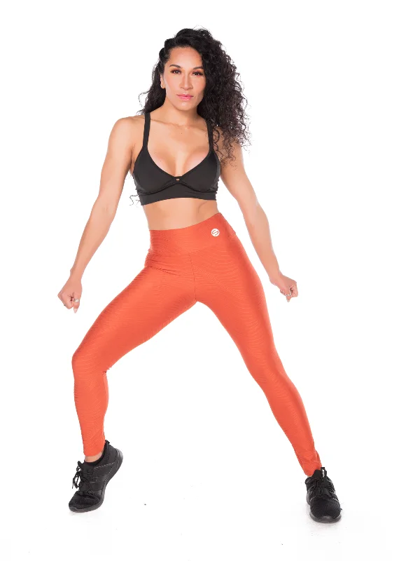 Waves Legging With Scrunch-Orange