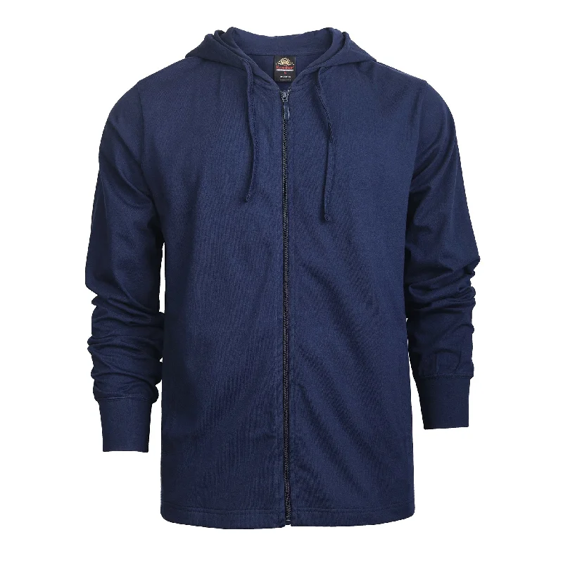 KNOCKER MEN'S COTTON JERSEY HOODIE JACKET (HD4100_NAVY)