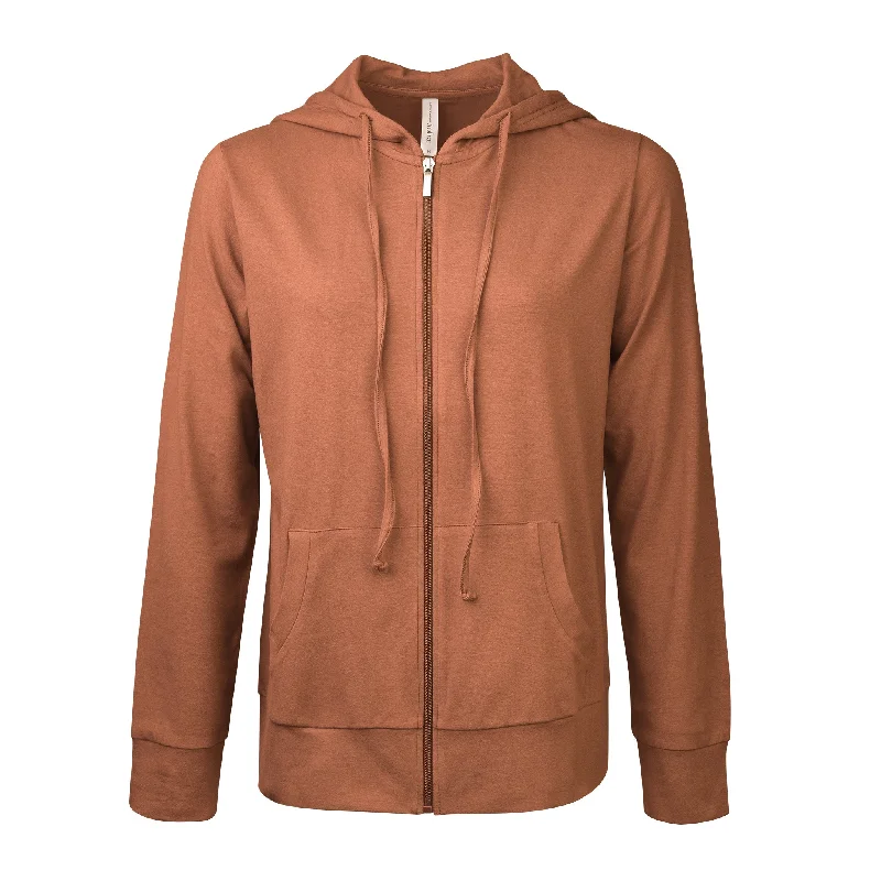 SOFRA LADIES SINGLE JERSEY ZIP-UP HOODIE JACKET (HDC7000A/XA_BRICK)