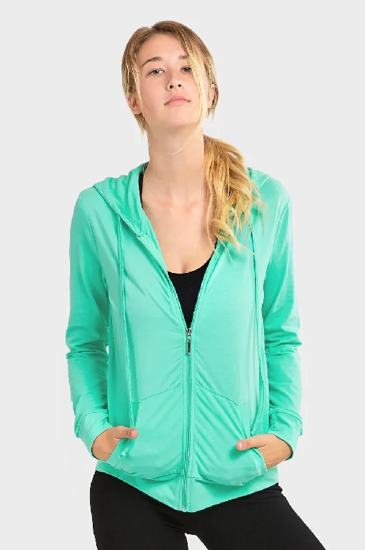 SOFRA LADIES SINGLE JERSEY ZIP-UP HOODIE JACKET (HDC7000A_MINT)