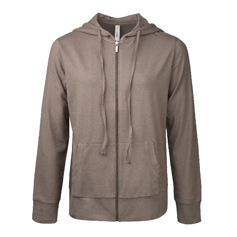 SOFRA LADIES SINGLE JERSEY ZIP-UP HOODIE JACKET (HDC7000A/XA_TAUPE)