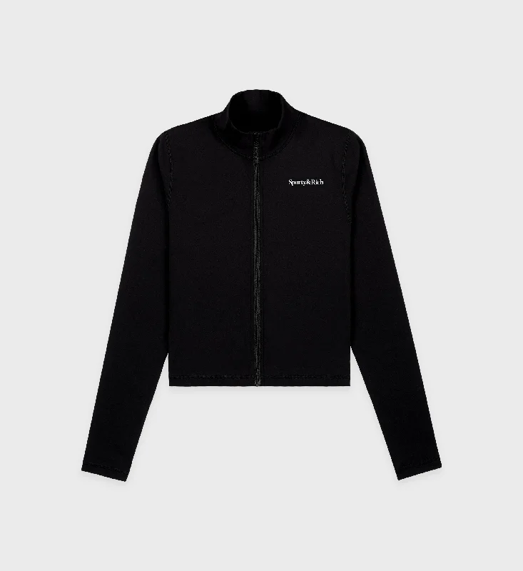 Serif Logo Sports Jacket - Black/White